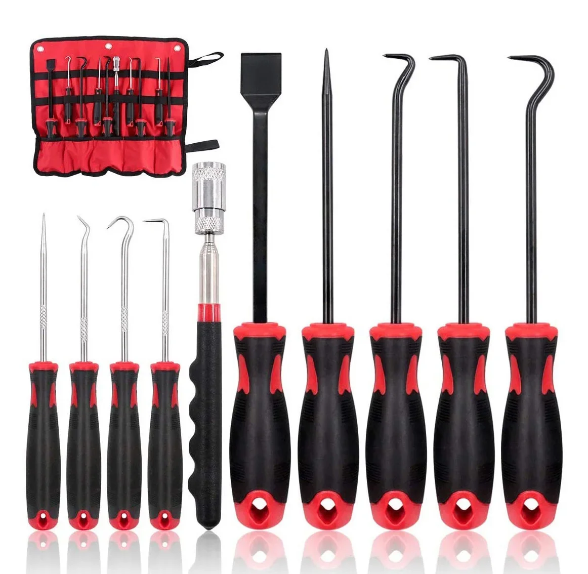 

9Pcs Precision Scraper Gasket Scraping Hose Removal Puller Long Hook Set with Magnetic Telescoping Tool Kit