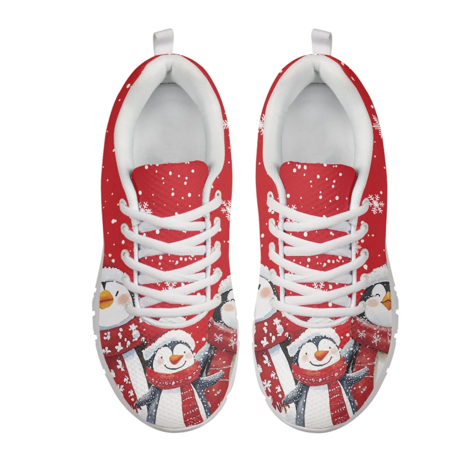 Coloranimal Santa Snowflakes Women's Sports Shoe Soft Breathable Women Sneakers for Hiking