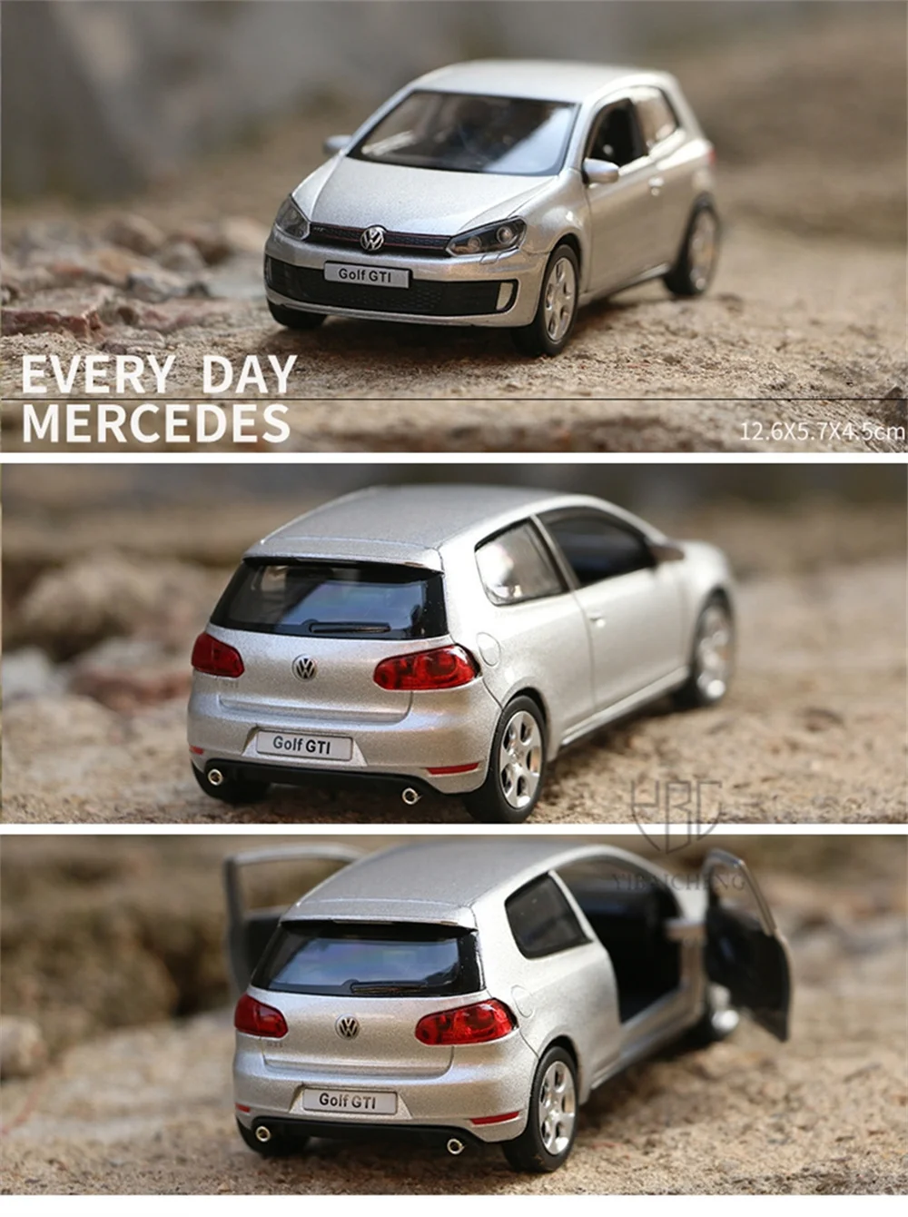 1:36 VW Golf 6 GTI Druckguss-Legierungsautomodell, Spielzeugfahrzeug, Metallsimulation, Spielzeugautomodell, 2 Türen geöffnet, Kinderspielzeug, Geschenk – Detail 6