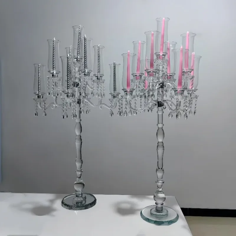 European Retro 9 Head Candlestick Holder Nordic Style Floor Standing Candelabra for Home Wedding Decoration Desktop Ornament