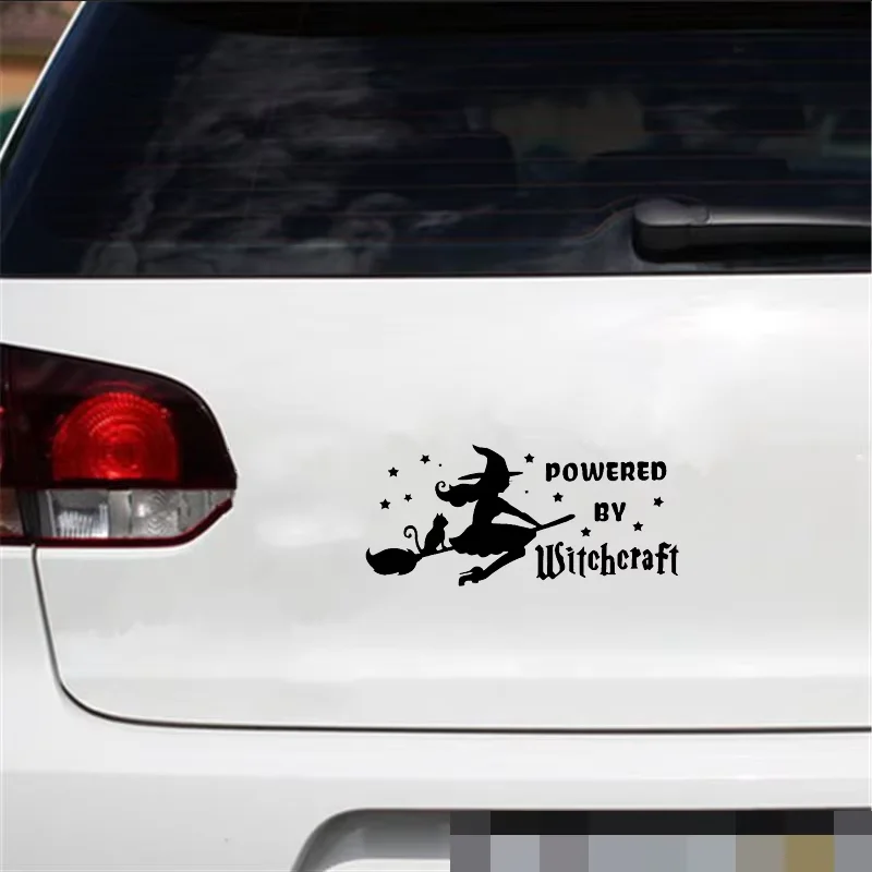 17*6.7 سنتيمتر مكنسة الساحرة على شكل نافذة السيارة الوفير دراجة نارية اكسسوارات الديكور الفينيل سيارة ملصق #4