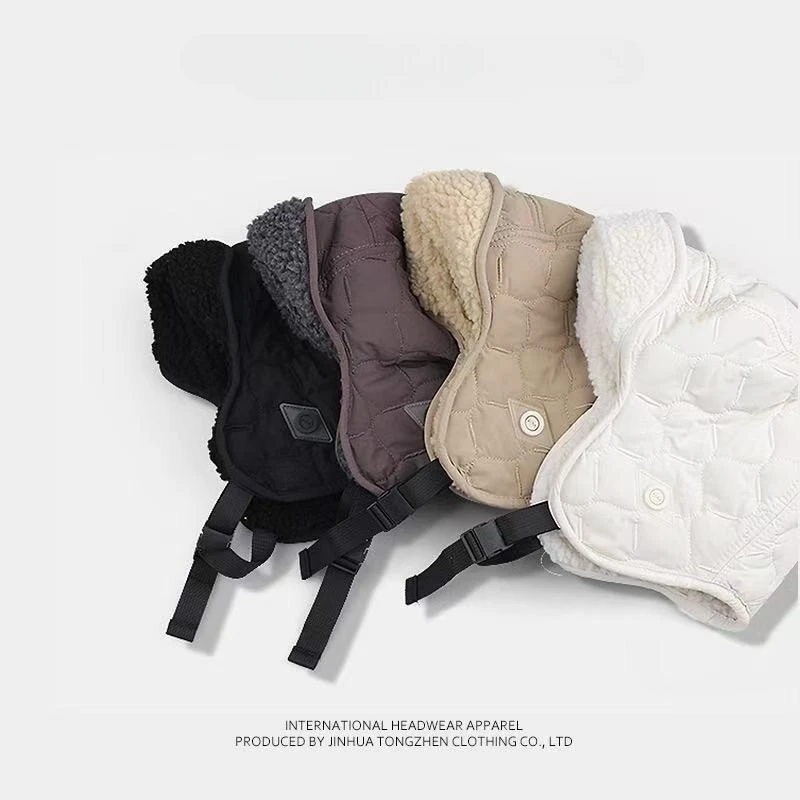 

Осенне-зимняя утолщенная теплая шапка из овечьей кожи с защитой ушей, уличная лыжная велосипедная морозостойкая шапка для пилота для мужчин