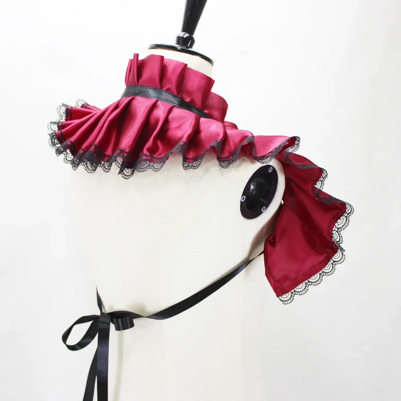 Ренессанс атласная шея с рюшами воротник готический искусственный воротник плиссированные рукава шаль сценические костюмы косплей викторианский воротник Ruff