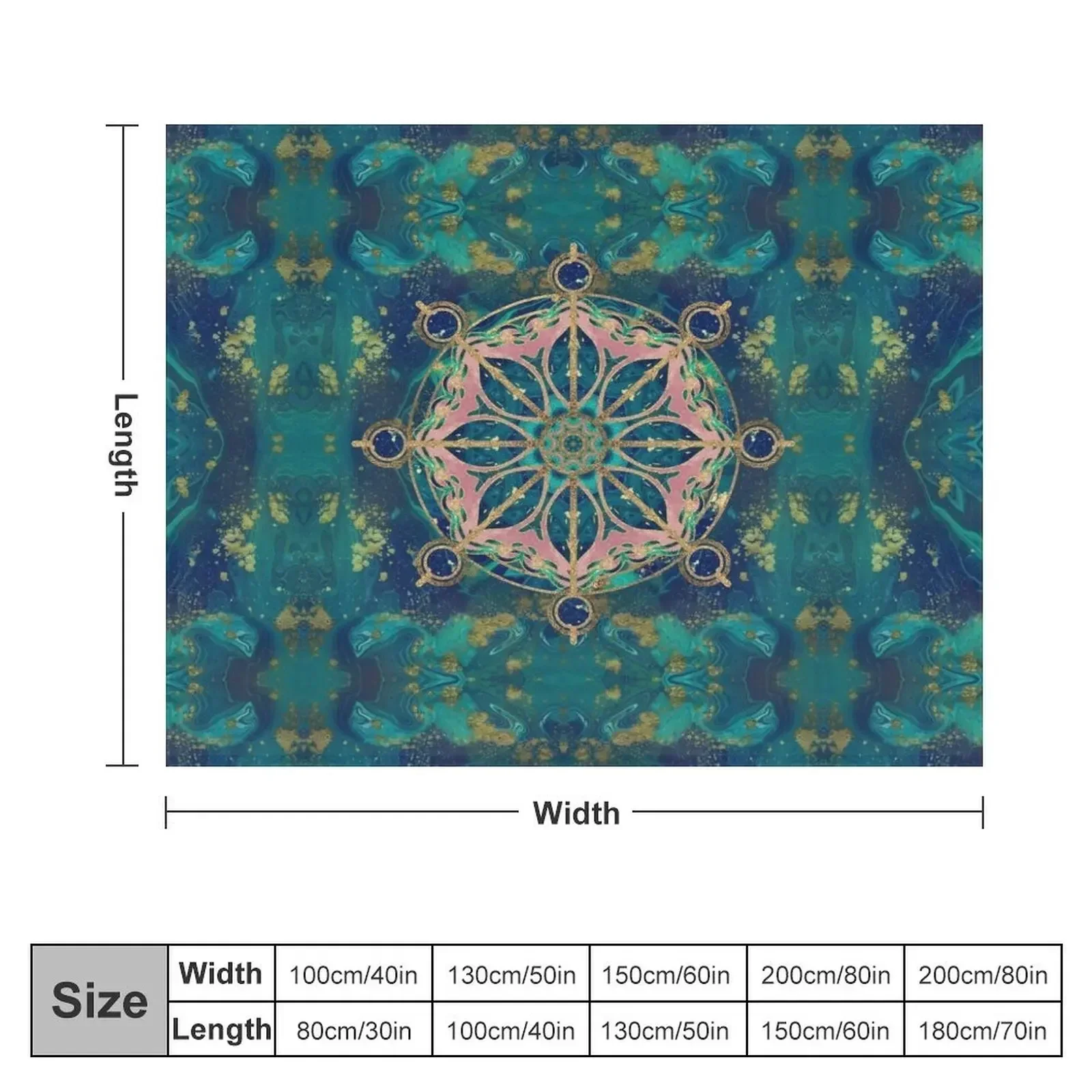 Dharma Wheel - Dharmachakra Gemstone & Gold Throw Blanket Luxury Throw Blankets For Bed Blankets