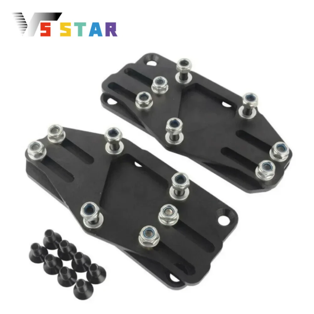

High Quality Steel LS Conversion Adjustable Swap Mounts For 1997-2013 GM Muscle Cars Gen III IV LS Series Engine Black EA-1001