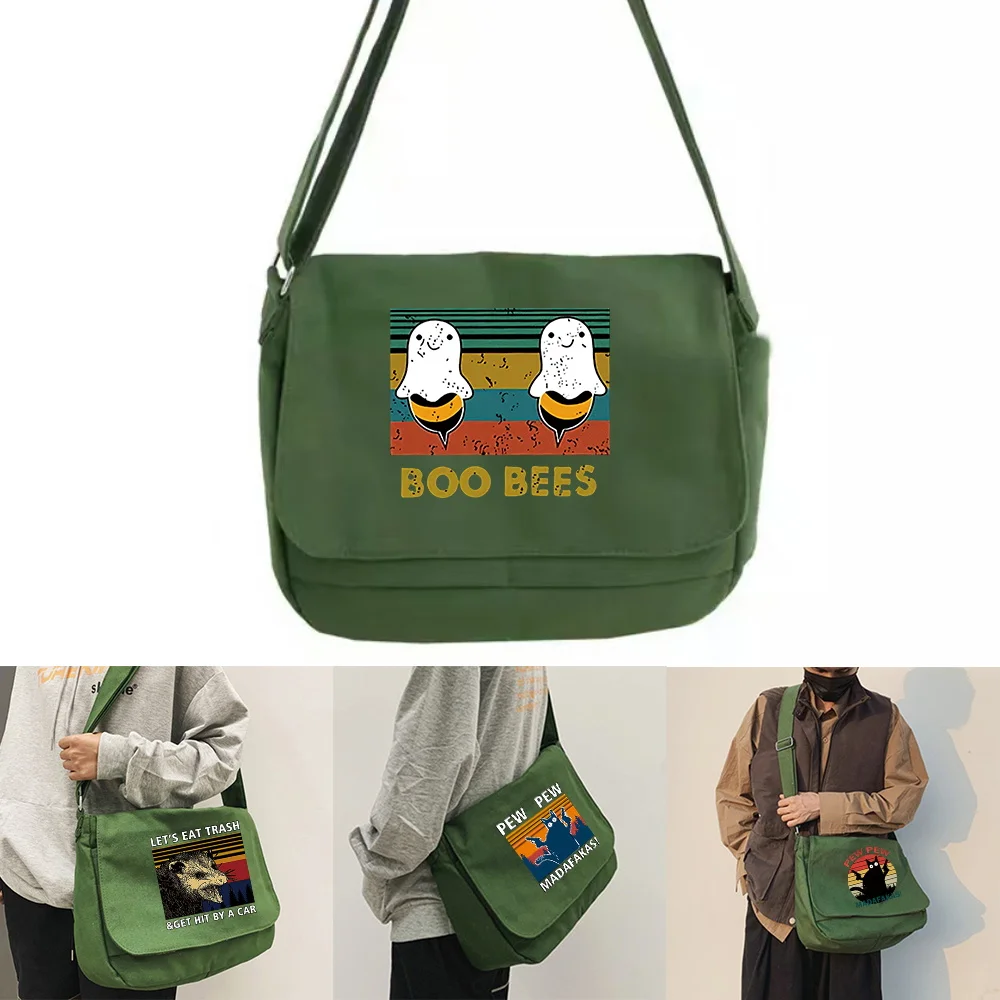 Messenger Shoulder Bags Casual Female Large Capacity Handbags Women's Crossbody Travel Shopping Bag Pew Series Print