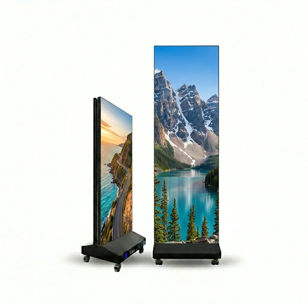 P1.25 P1.53 P1.86 P2 P2.5 Wall Mount Foldable LED Poster Screen With HDR10 1000cd Brightness 2-Year Warranty For Indoor Use