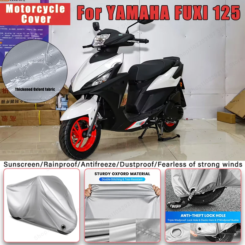 

For YAMAHA FUXI 125 NO Ear Motorcycle Cover - Outdoor Full Body Protection, Waterproof Dustproof Heat-Resistant Moto Accessory