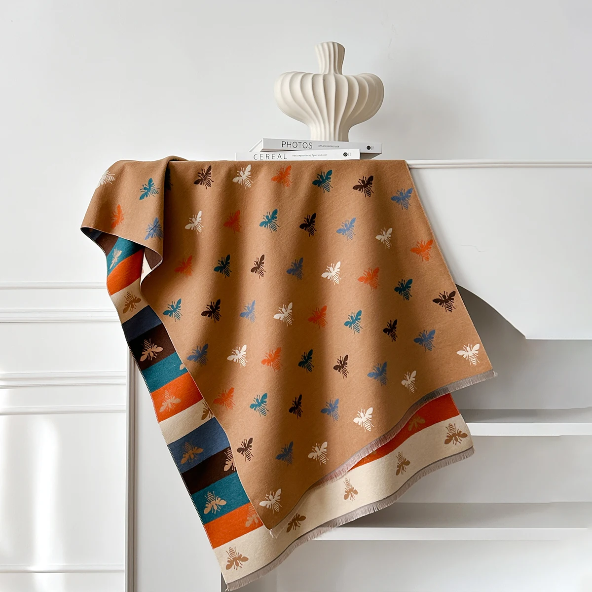 Neue Luxus Herbst und Winter Kaschmir Druck Schal Frauen Warme Pashmina Poncho Schals Mode Schal Dicken Foulard Bufanda – Detail 12