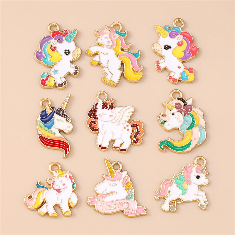 20 Stück Cartoon Tier Charms Emaille Pferd Charms Anhänger für Schmuckherstellung Tropfen Ohrringe Halsketten Armbänder DIY Bastelbedarf – Detail 11