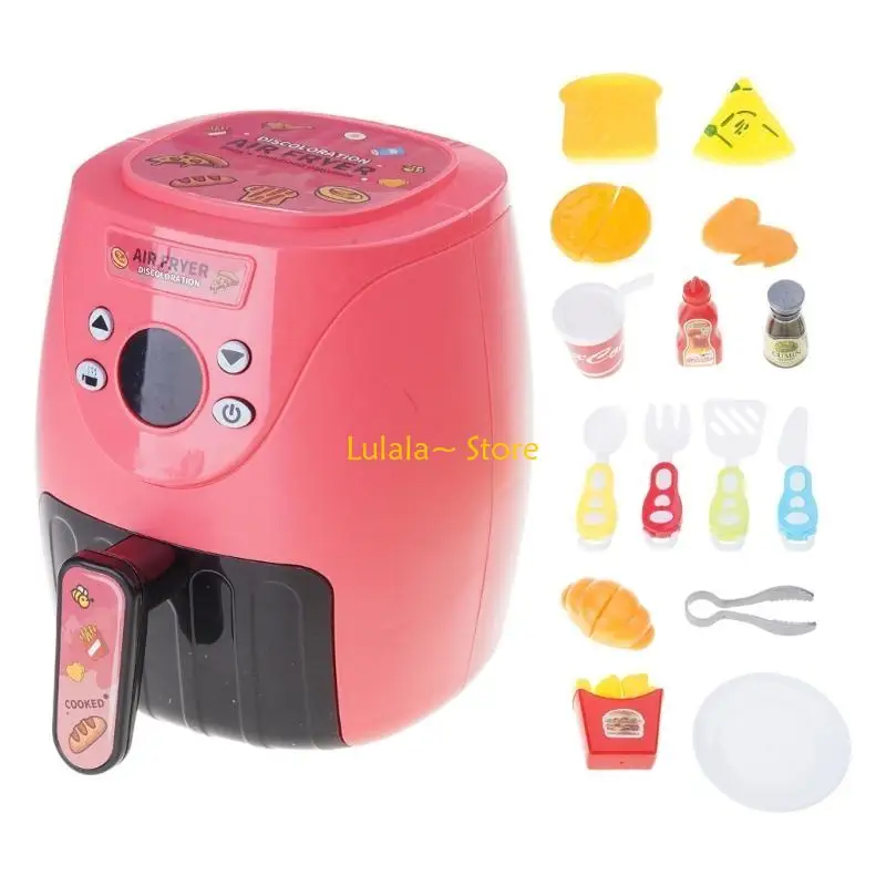 Y4QA Elektrische luchtfriteuse Speelgoed Kookspeelgoed Simulatie Luchtfriteuse Keukenspeelgoed Fijne motoriektraining voor