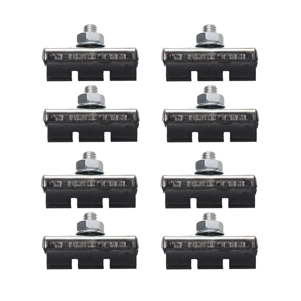 

4 Pairs Pads Durable Rubber Stainless Steel Replacement Blocks for Mountain Bike Road Cycling Long Travel