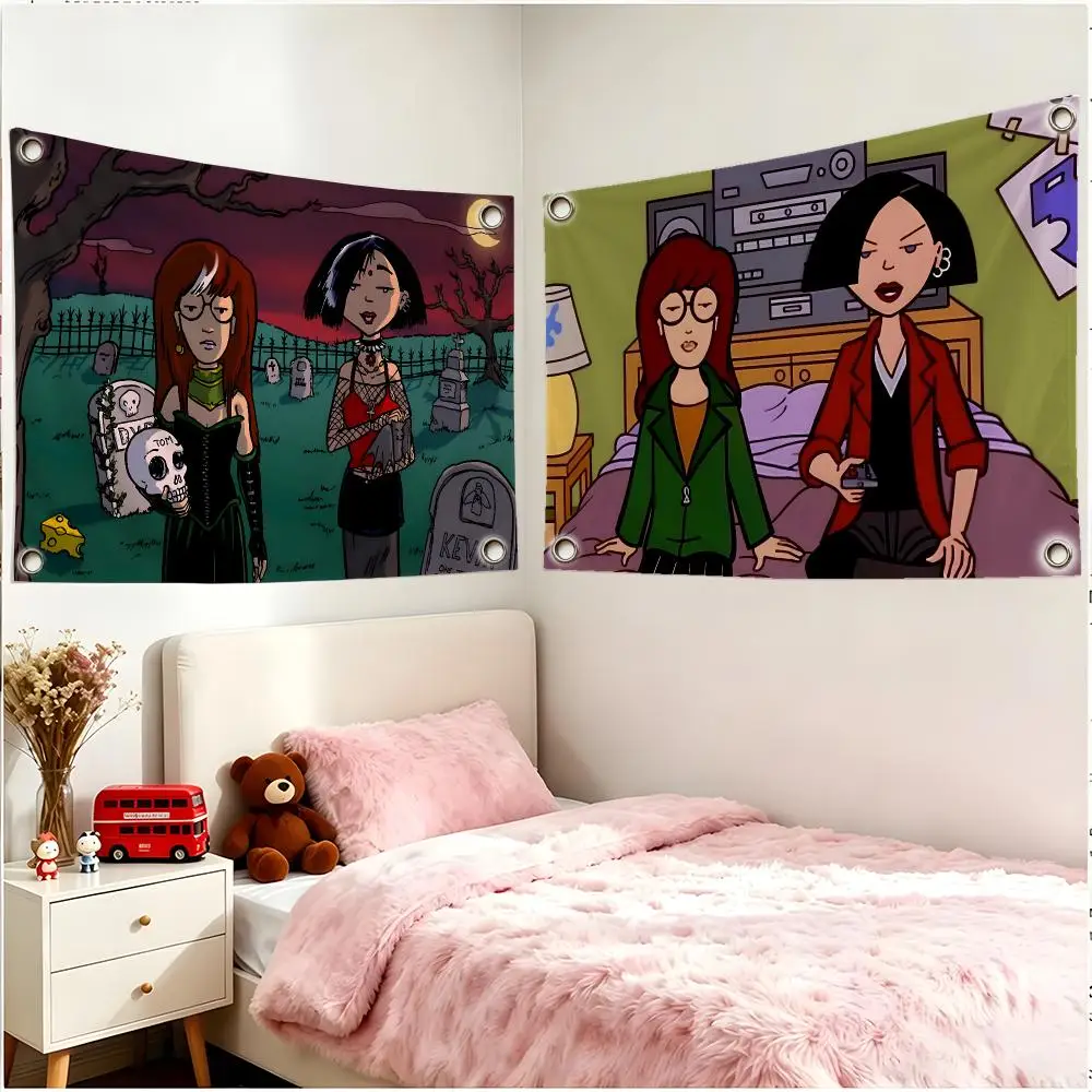 Animation Comedy Daria Flags Borderless Four Ring Ornament Indoor Outdoor Decoration Quick Hang Install