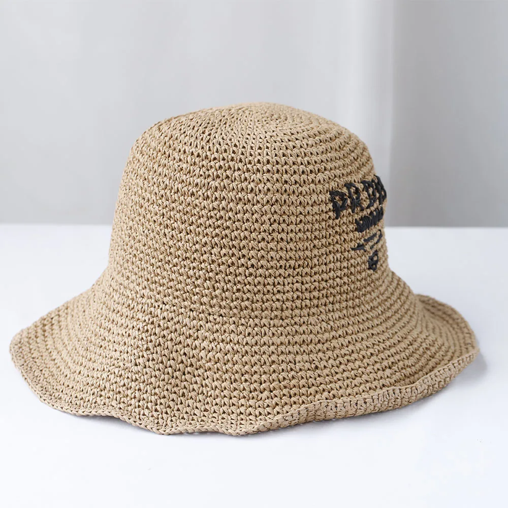 2025 Y2K beach Korean Straw Hat Summer Women Visor Bucket Hat Fisherman Hat Hand weaving Panama Girl Fishing handmade Sun Hats