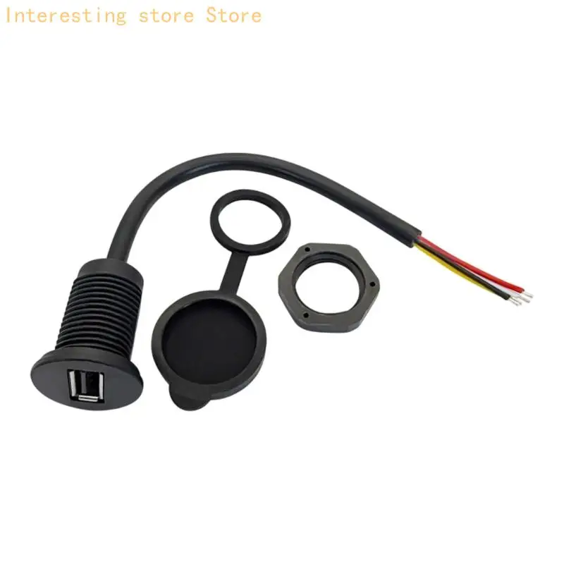 High Conductivity USB A Female Extension with Panel Mount Nut Perfect for Car Sound Marine Electronics Secure Connection 55KC