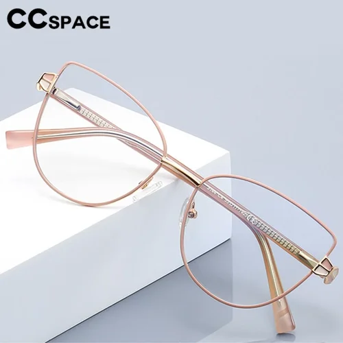 Imagen 2 del producto Gafas de lectura tipo ojo de gato de Metal para mujer, anteojos de presbicia con bisagra de resorte de alta calidad, gafas graduadas personalizadas # 303813