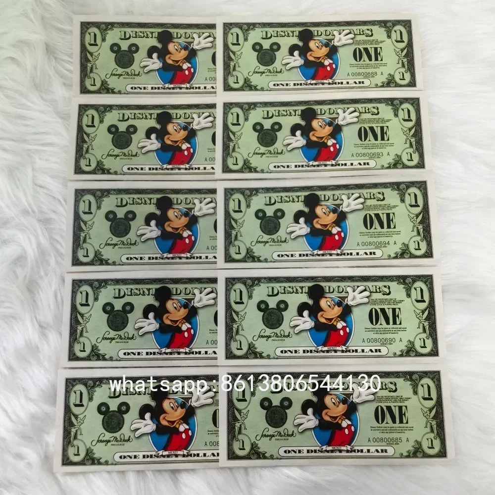 Disney Mickey Mouse Blancanieves papel de aluminio billete de dibujos animados edición limitada billetes coleccionables regalos de cumpleaños perfectos fanáticos del Anime