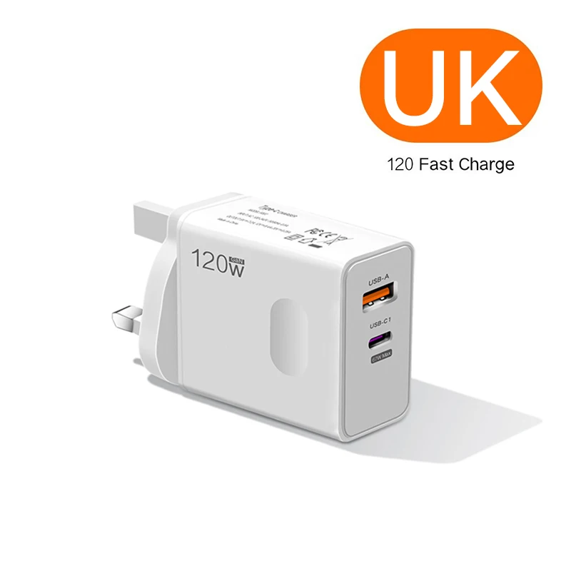 Xiaomi 120W Original-Telefonladegerät Turbo-Schnellladung PD USB 2-in-1-Ladegerät 2 Anschlüsse Schnellladung für Xiaomi Huawei iPhone Samsung