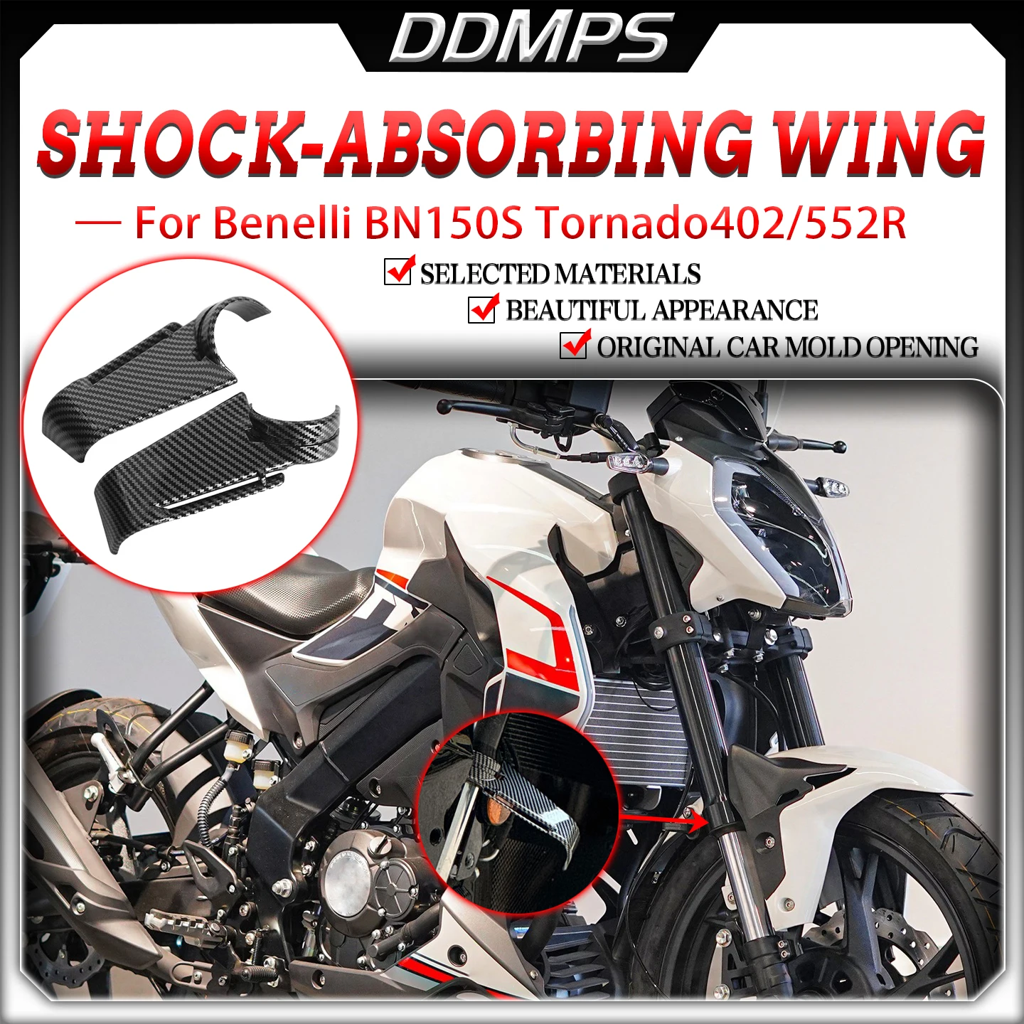 For Benelli BN150S Tornado402 Tornado552R Motorcycle Front Shock Absorption Fixed Winglet Decorative Spoiler Wing Accessories