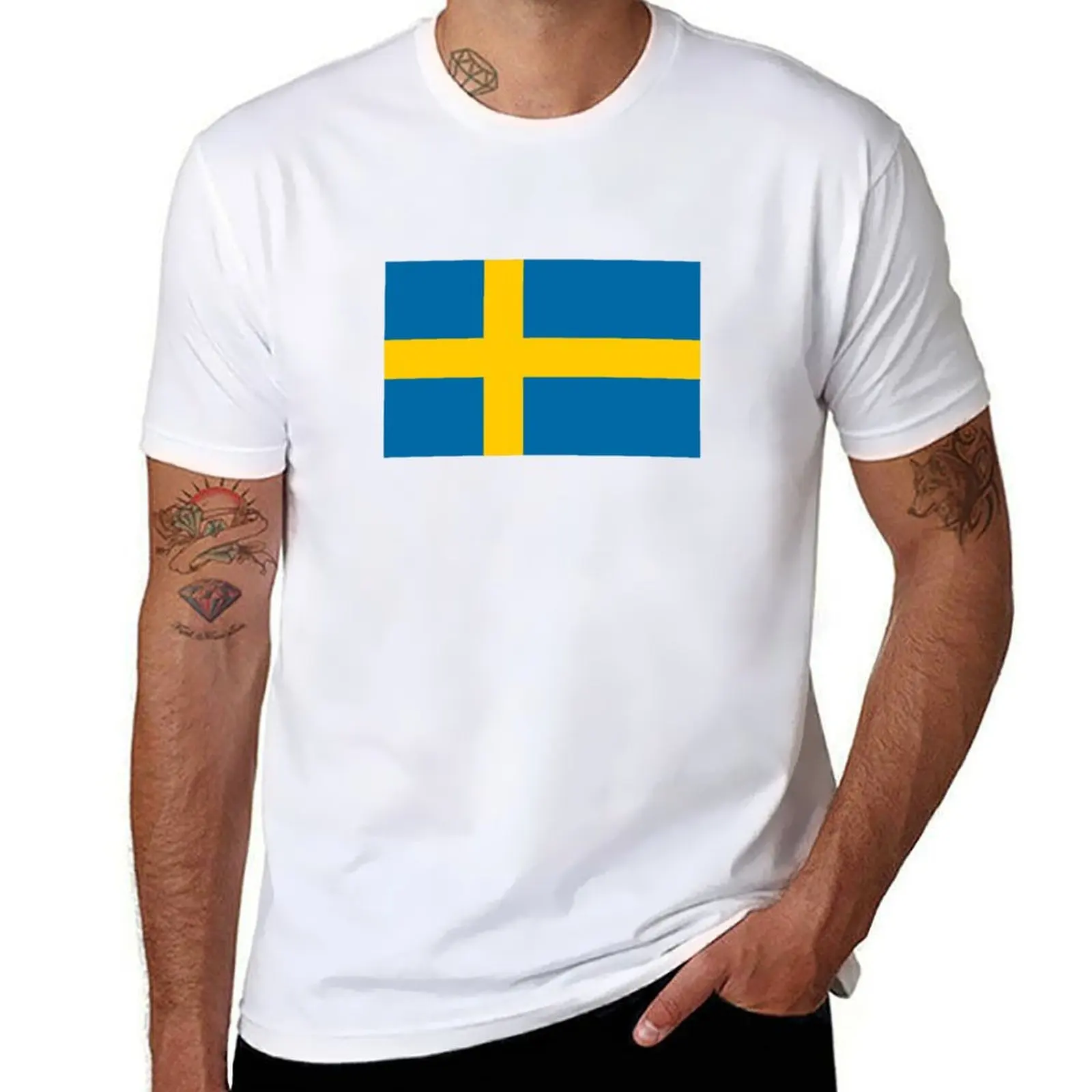 

Sweden Swedish Flag T-Shirt man t shirt graphic t shirts for man pack cotton