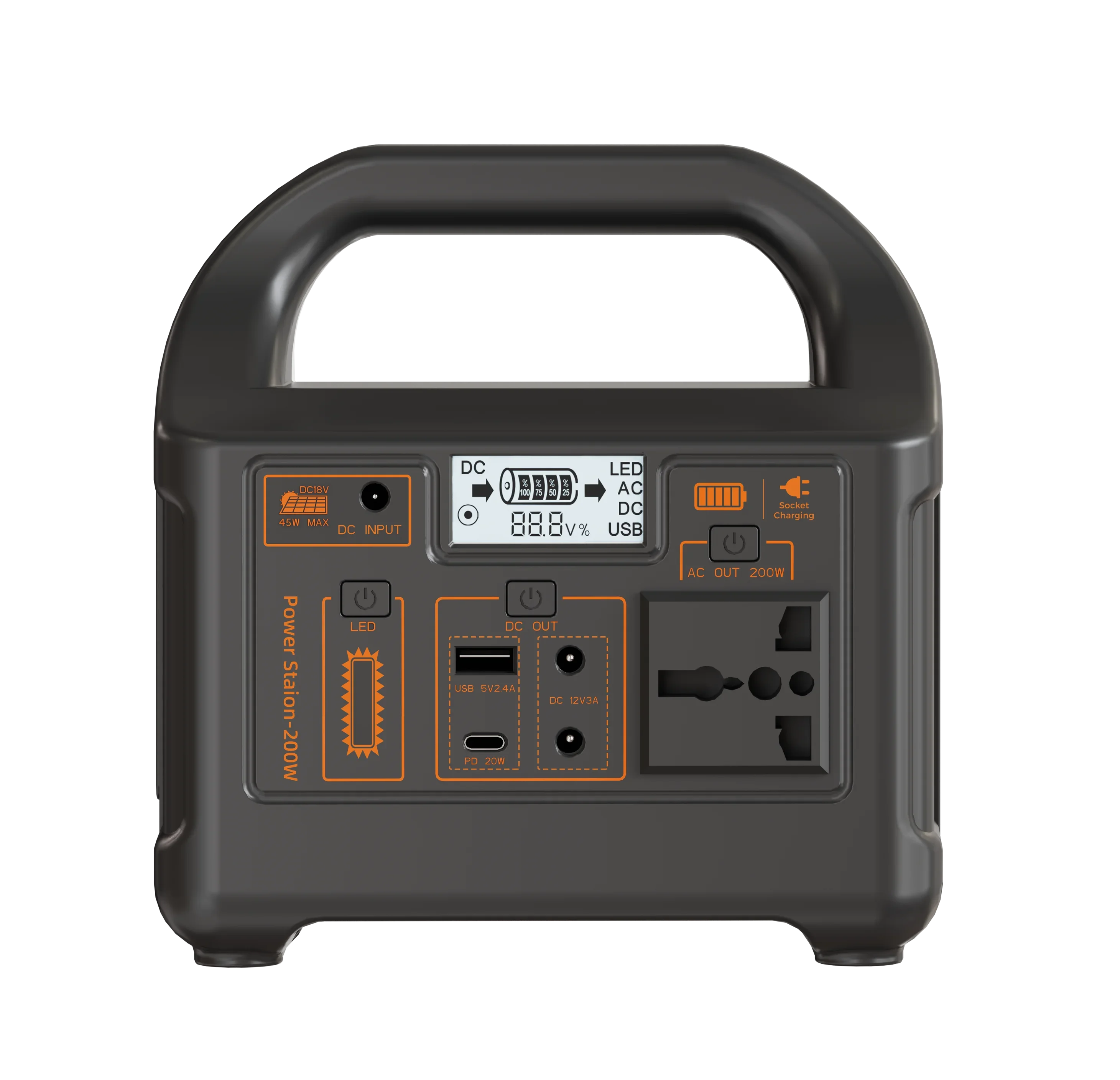 GL OEM ODM 200W Portable Power Station(Solar Panel Optional), 153.6Wh Backup Lithium Battery For Camping,Home,Travel Use