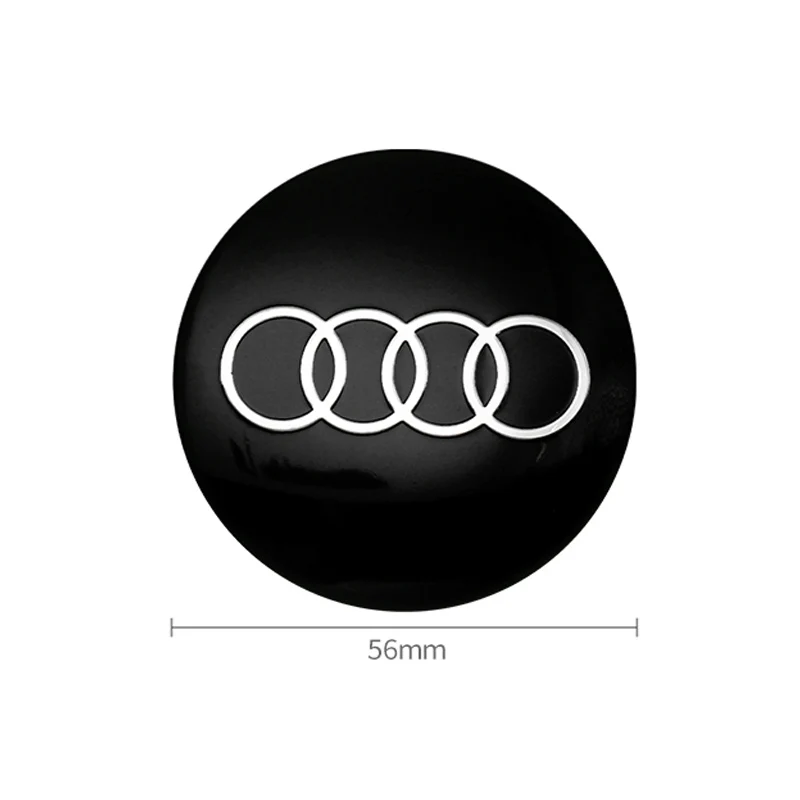 4Pcs 60 56mm Car Wheel Hub Center Cap Emblem Badge Stickers For Audi A3 A4 B8 A6 C7 A5 Q5 Q3 Q7 S3 S4 S5 S6 S8 S RS Accessories