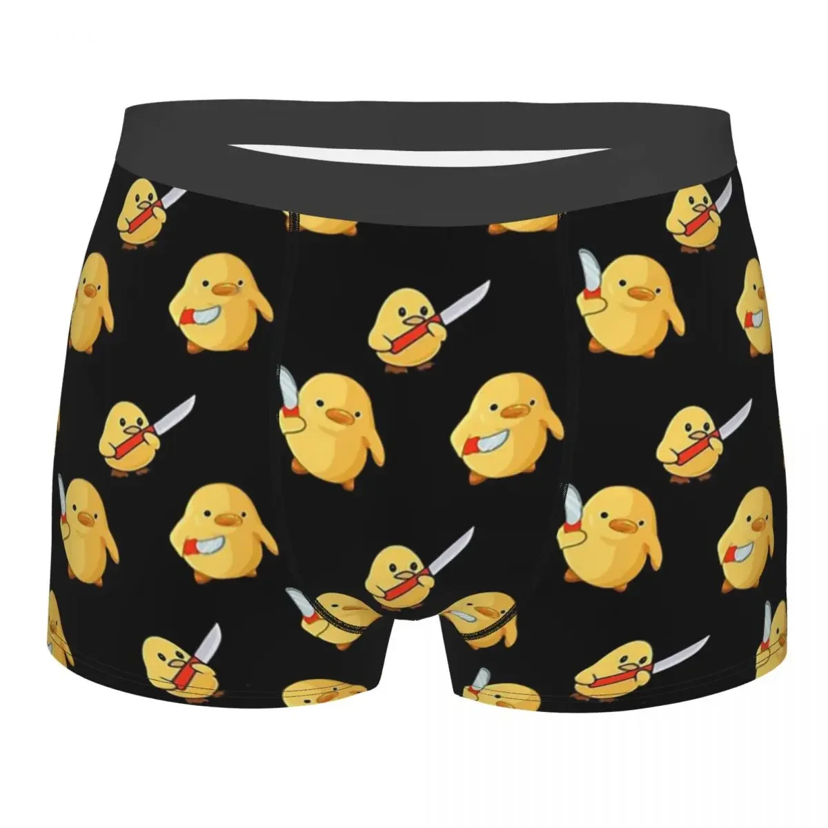 Duck With Knife Duck You,Man's Boxer Briefs Yellow duck Highly Breathable Underpants Top Quality Print Shorts Birthday Gifts