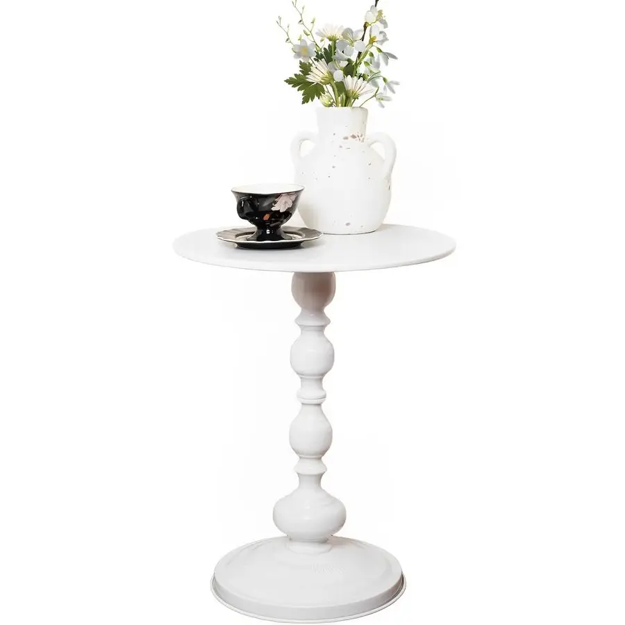 

Стол 15,7 круглый небольшой акцентный столик с металлическим основанием, многофункциональный винтажный журнальный столик для гостиной, спальни, офиса amp P