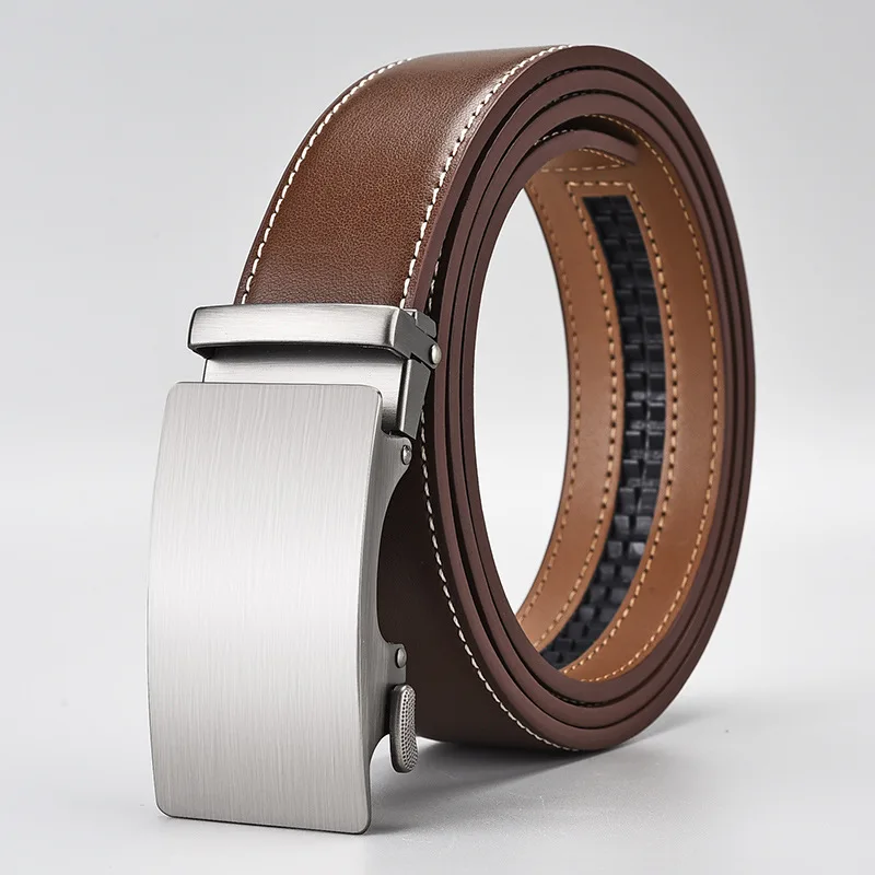 

Luxury Belts For Men European And American Fashion Genuine Leather Business Alloy Automatic Buckle Belt Daily Casual Men's Belt