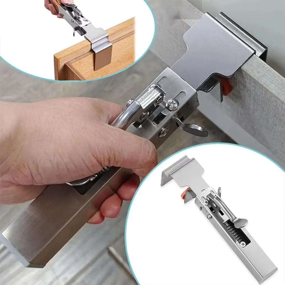 Detachable Adjustable Drawer Fix Clip Fast Press Adjustable Drawer Front Installation Clip Telescopic Hand Tool Woodworking Jig