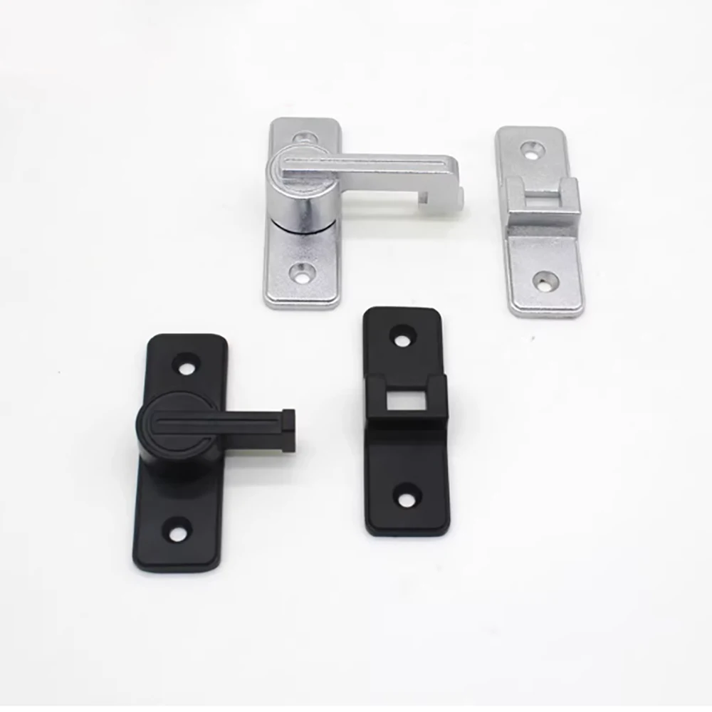 

Zinc Alloy Door Lock Non Perforated Door Buckle 90Degree Sliding Door Latch Snap Fastener Bathroom Door Bolt Hardware Furniture