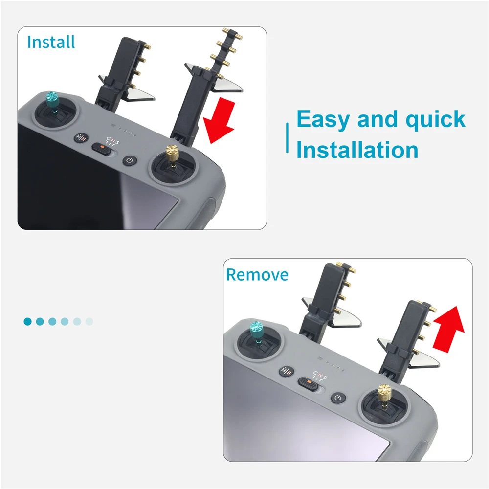 2/4 قطعة هوائي معزز للإشارة لـ DJI Mini 4 Pro/Air 3/RC 2 /DJI RC Pro ملحقات موسعات المدى بدون طيار للتحكم عن بعد