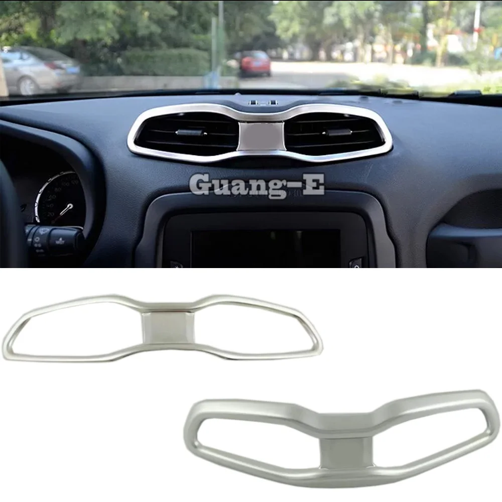 Car Cover Trim ABS/Stainless Steel Middle Up Air Conditioning Switch Outlet Vent 1pcs For Jeep Renegade 2017 2018 2019 2020