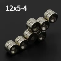 Potente imán de neodimio de 12x5-4mm N35 NdfeB imanes magnéticos permanentes redondos con agujeros imanes de nevera súper fuertes DIY