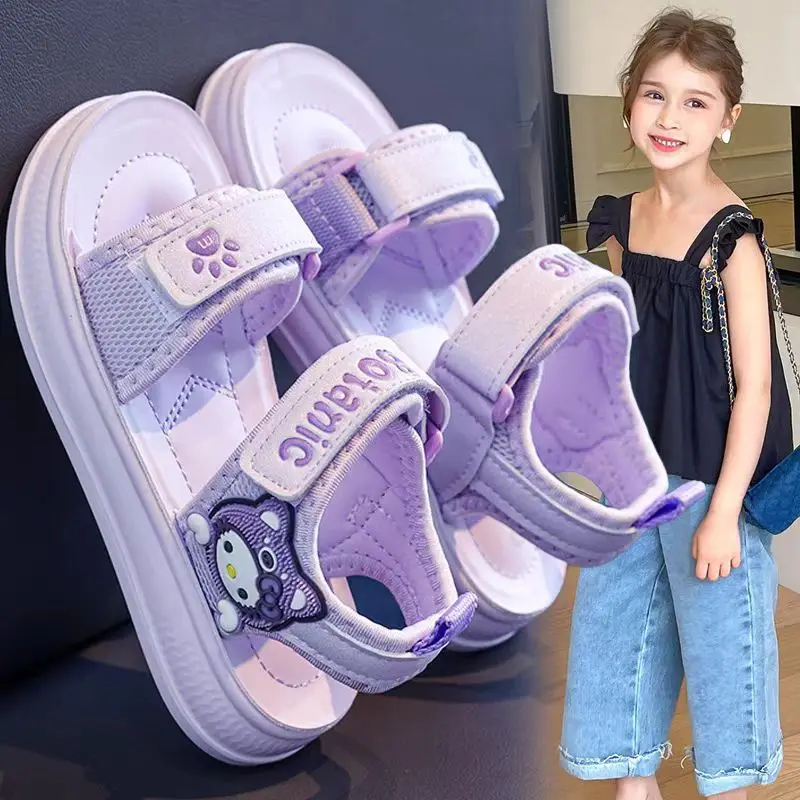 

Boy Girl Sandals Kuromi Child Open Toe Beach Shoes Sanrios My Melody Summer New Cute Children's Shoes Kawaii Fashion Leisure