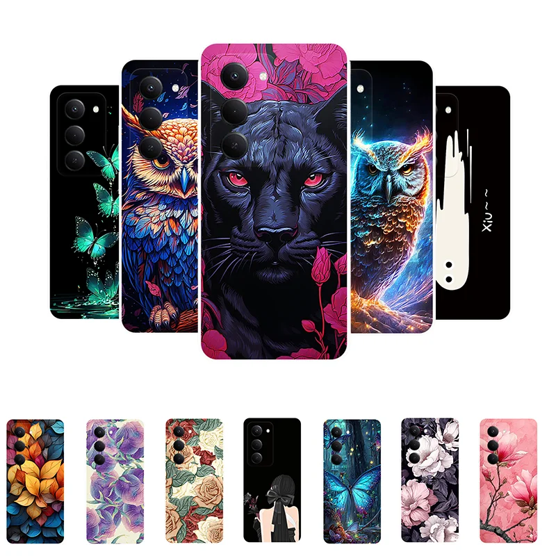 ل العالمي Redmi 15 5G جراب هاتف ليوبارد الباندا مطبوعة غطاء من السيليكون ل Xiaomi Redmi 15 5G لينة الغطاء الخلفي Redmi15 5G Fundas