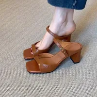 Women's High-Heeled Sandals: 2026 New Summer Collection – Square-Toe, Chunky-Heeled, Height-Enhancing Sandals for Outdoor Wear - Image 5