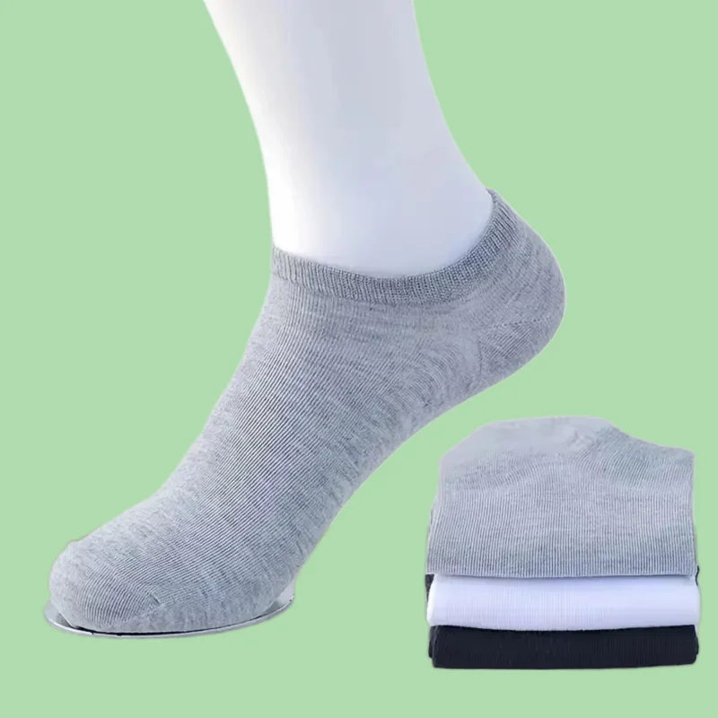 5/10/20 Pairs High Quality Men's Boat Socks Low Cut Non Slip Business Ankle Socks Sport Sweat Absorption Solid Color Short Socks