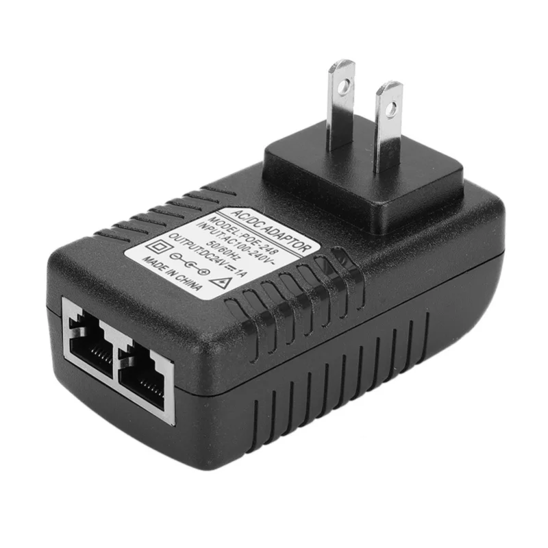 POE Injector DC 24V 1A  Power Adapter Plug / Optional
