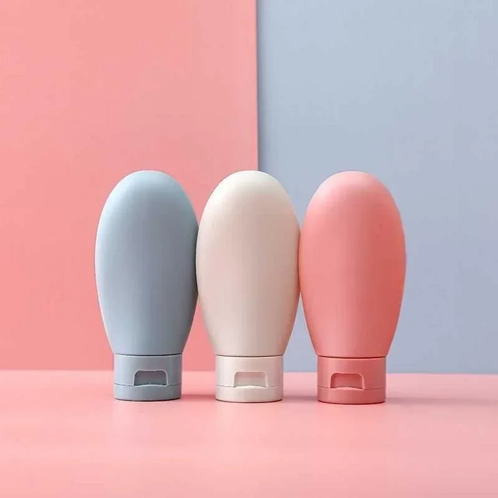 Przenośne butelki na szampon i żel pod prysznic Essence, 3 szt./zestaw, wielokrotnego użytku, mogą być zabranione na pokład samolotu, styl skandynawski