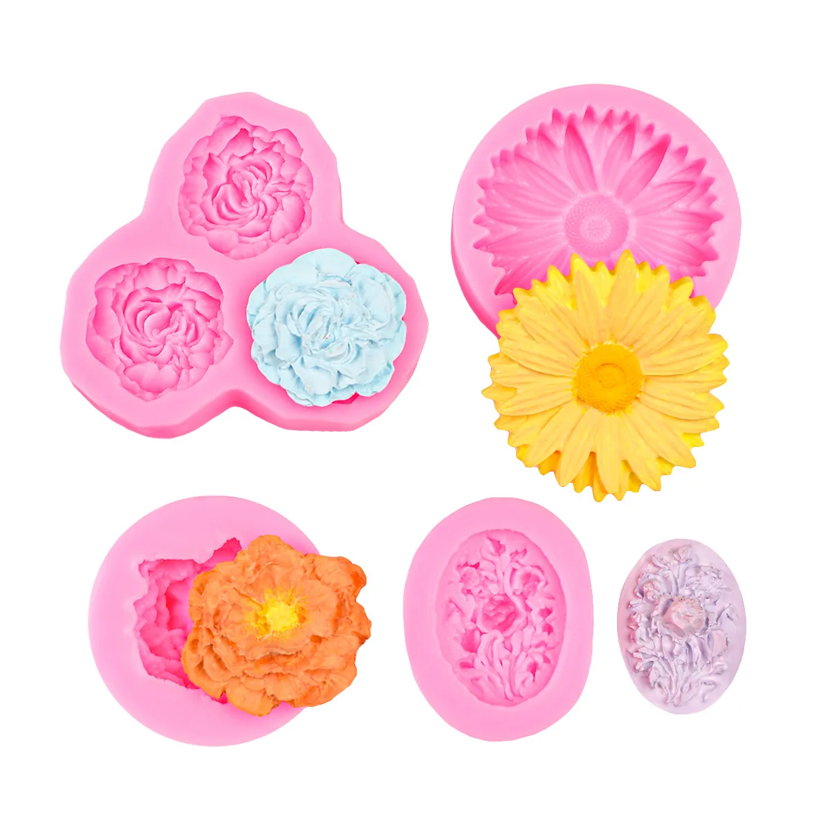 3D Three-dimensional Blooming Peony Flower Daisy Shape Cake Mold Baking Tool 15-68,