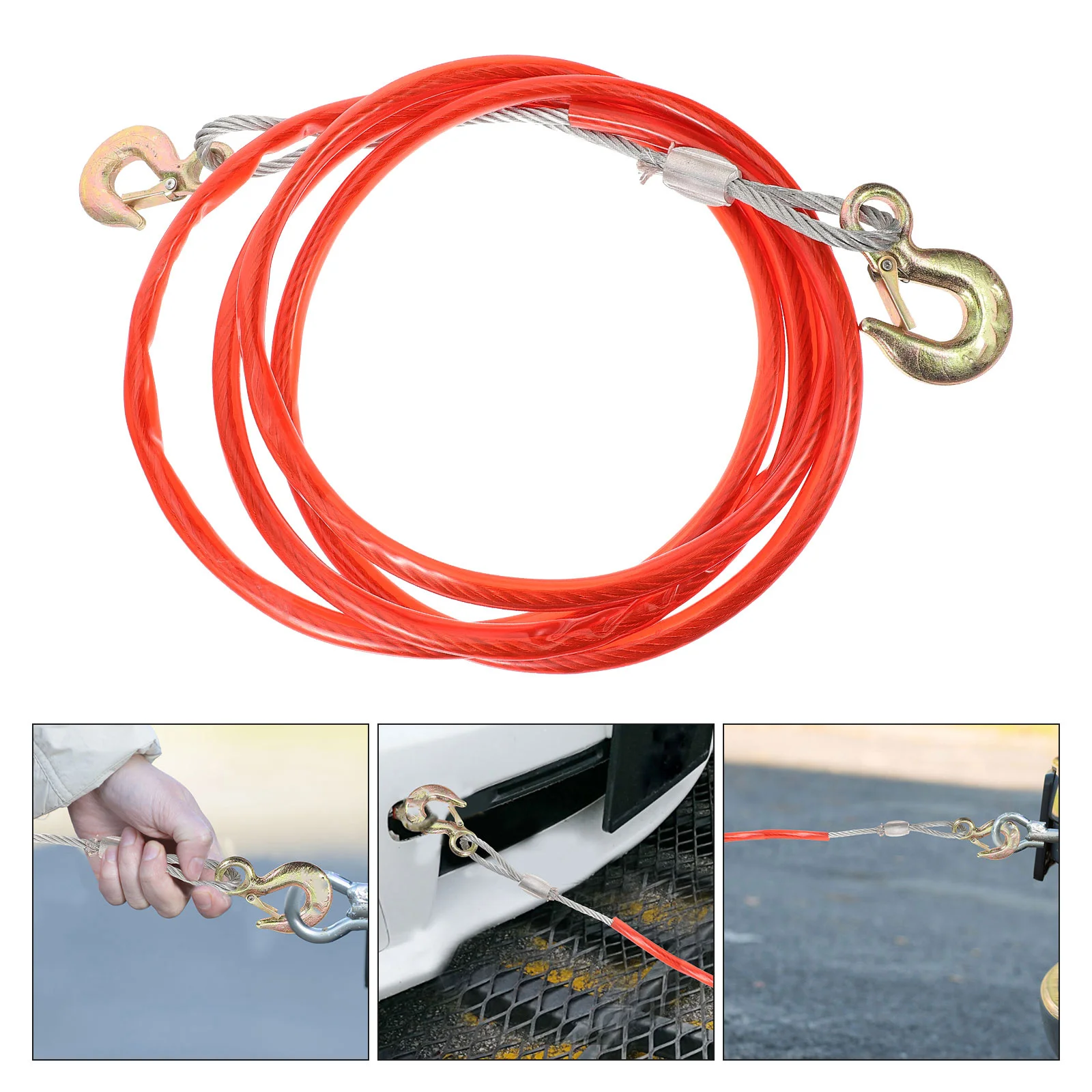 

Thickened Heavy Duty Towing Cable Trailer Recovery Rope Car Truck Pulling Chain Outdoor Racing Tow Cable Sturdy Flexible