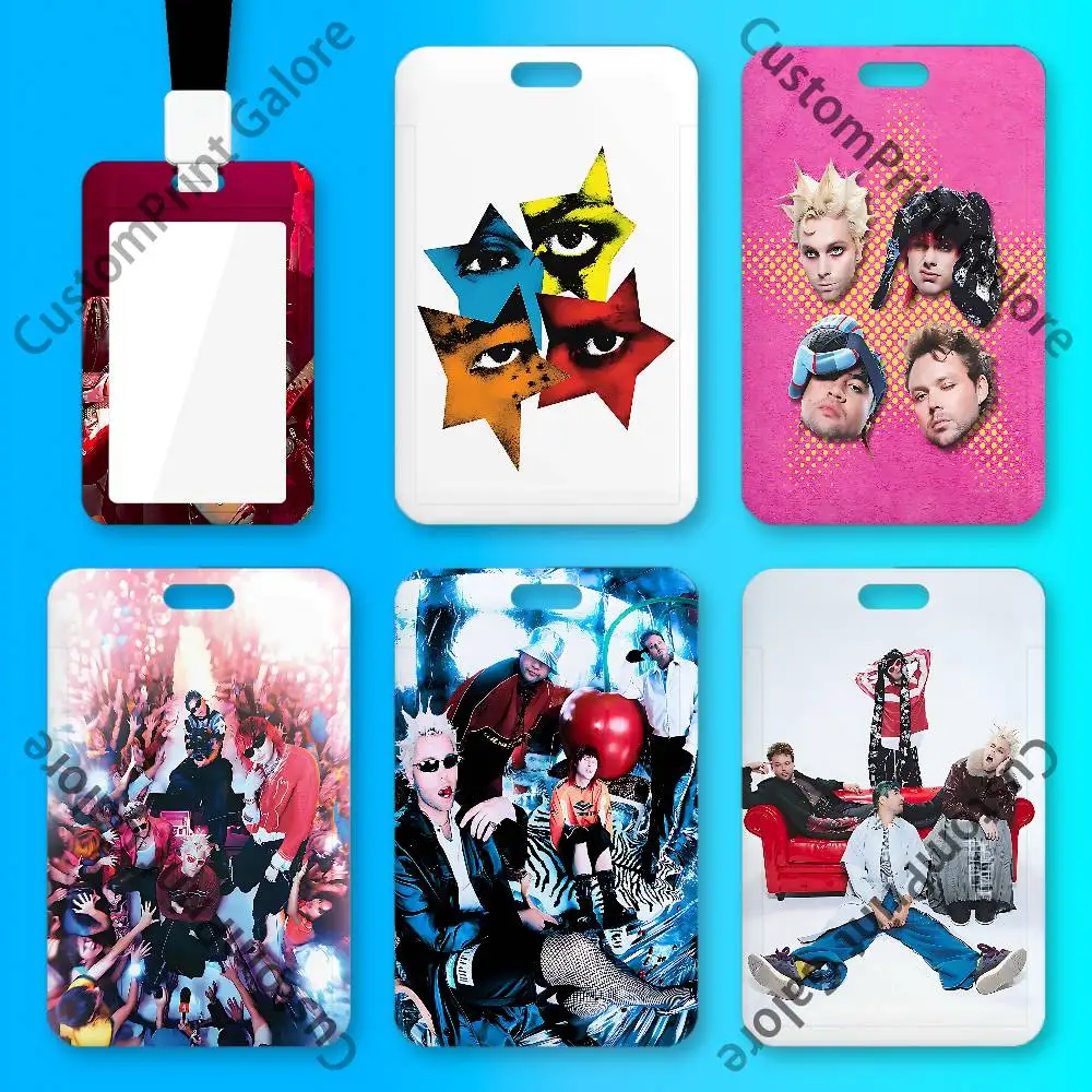 5sos Everyones a Star Tour Custom ID Card Sleeve Clear Holder Print Logo For Staff Name Tag Horizontal Vertical