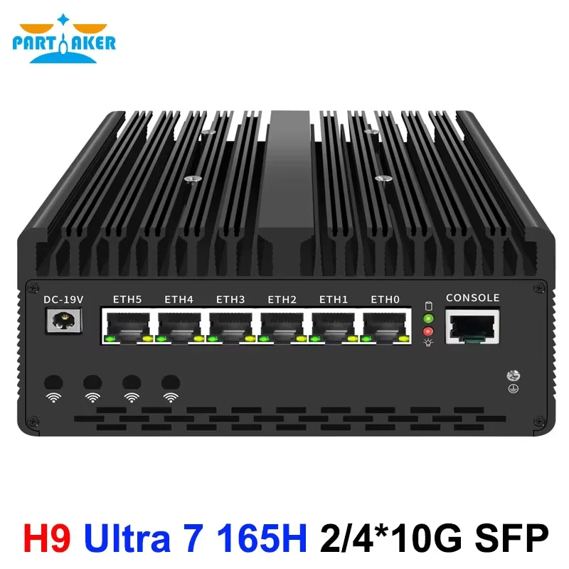 Partaker Industrial Mini PC Intel Celeron J4125/J4105 2xLAN 2xRS232 Win11/Linux WiFi Rugged Metal Desktop Computer