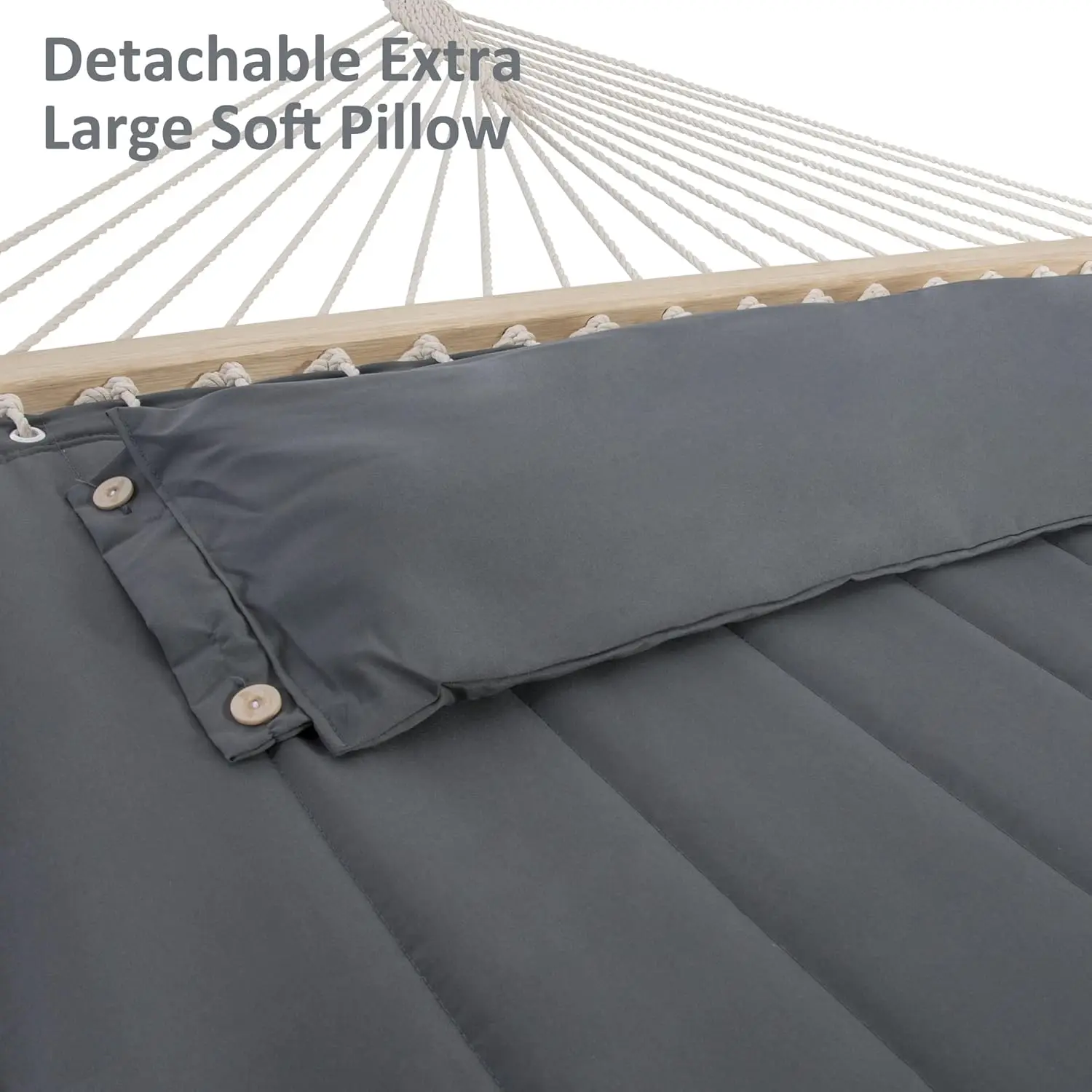 Robuste tragbare Hängematte für 2 Personen mit Ständer, 475 Pfund Kapazität, Dunkelgrau