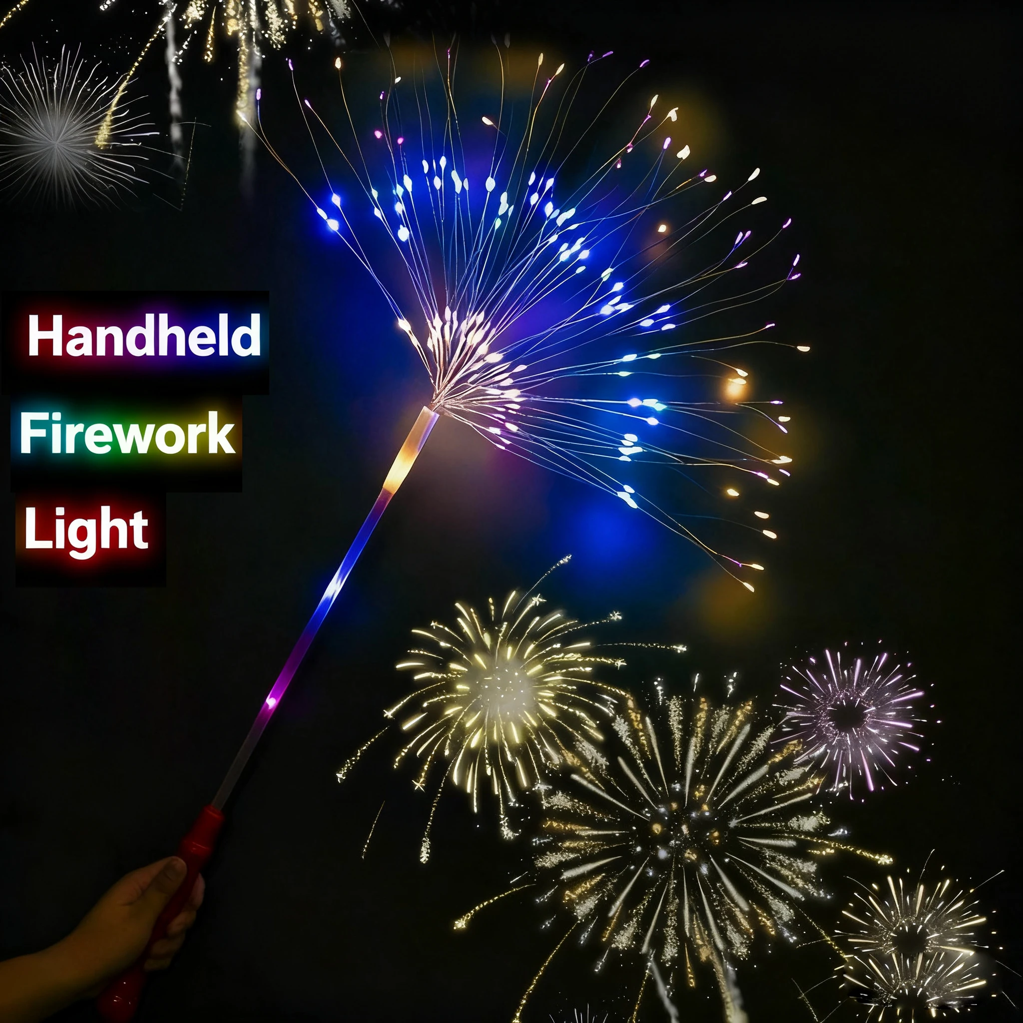 LED-vuurwerkverlichting Handheld Glow Sticks Knipperlicht Sterrenhemel Decoratieve verlichting Kleurrijke string voor bijeenkomsten op de avondmarkt