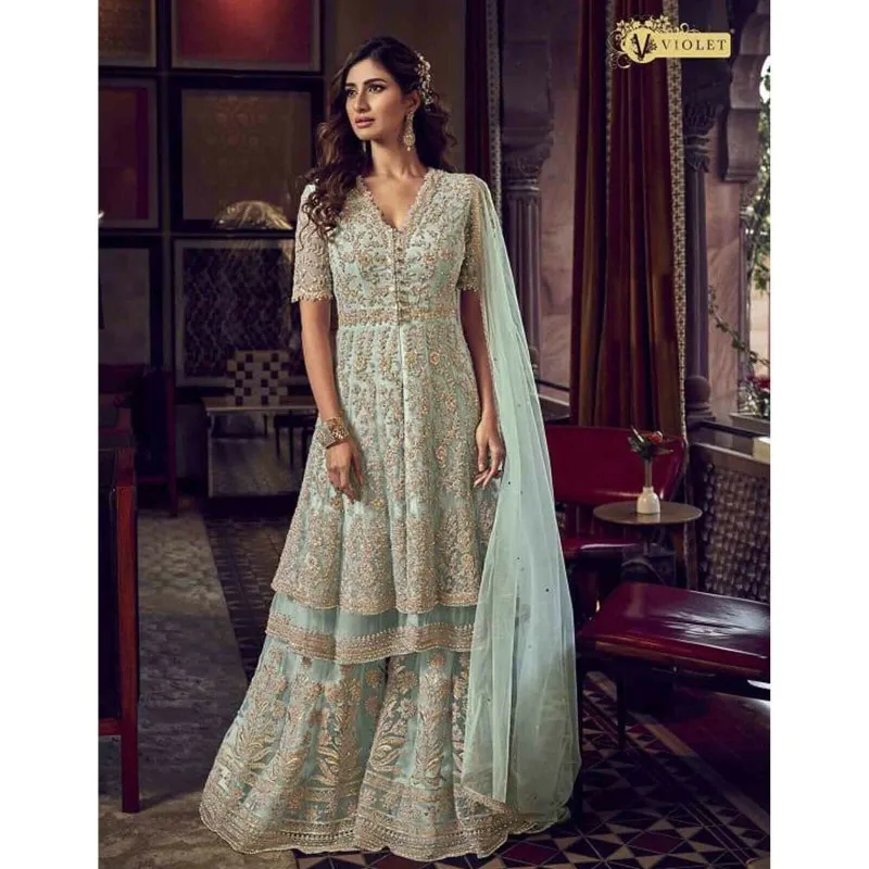 

Wedding Wear Pakistani Designer Salwar Kameez Suit Indian Sharara Plazzo Dresses