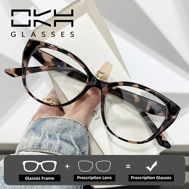 

Очки OKH New Personality TR с эффектом кошачьего глаза, антибликовые, в европейском и американском стиле, для коррекции близорукости, с диоптриями, для чтения