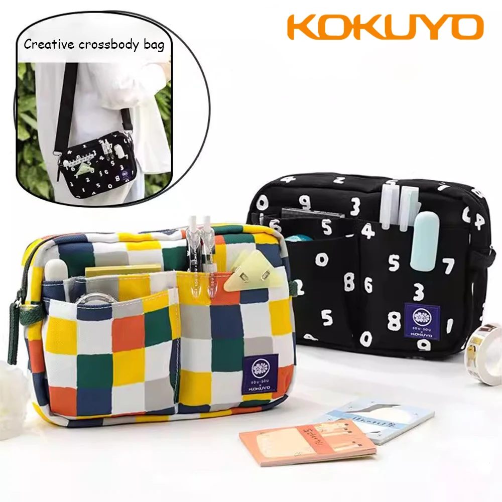 

Японский креативный пенал Kokuyo: удобная косметичка, вместительная многофункциональная сумка через плечо для канцелярских принадлежностей