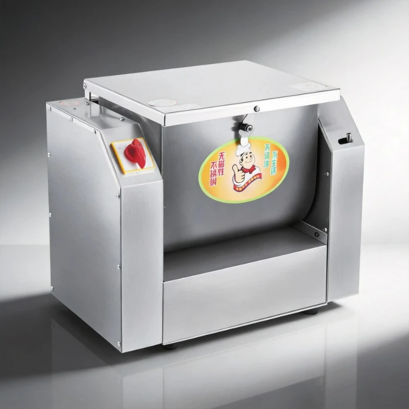 Stainless Steel Dough Mixer Low Noise Automatic Flour Kneading Machine Safe Emergency Stop Design Large Capacity Dough Blender